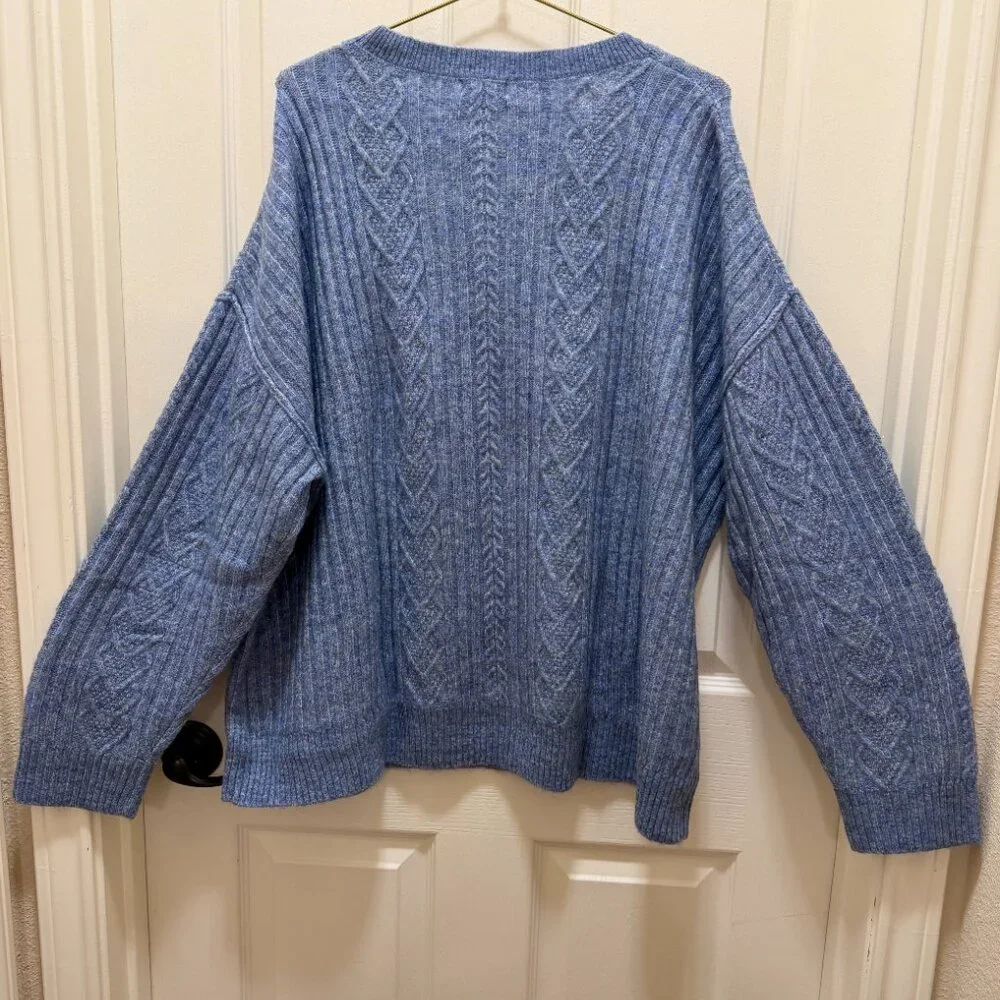 Legendary Outfitters Women's Cable Knit Sweater Size XXL Blue Heather Cozy Soft